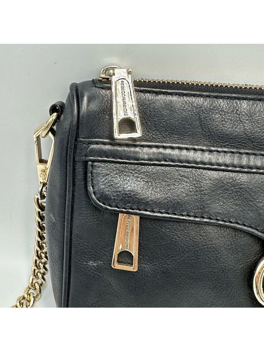 Rebecca Minkoff Mini MAC Crossbody Bag Black Leather Purse - Picture 9 of 14